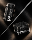 PION Black Edition P2 Ultra Hold Styling Powder and CW Cream Wax shown side by side